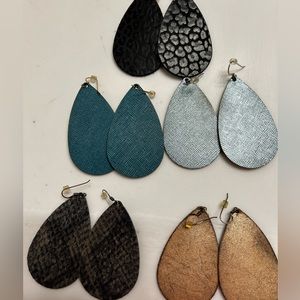 Nickel & Suede medium teardrops